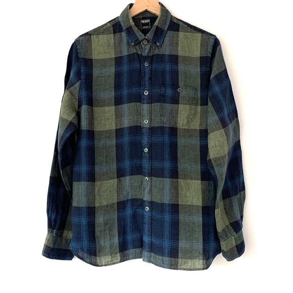 Todd Snyder Plaid Linen Button Down - Picture 2 of 4